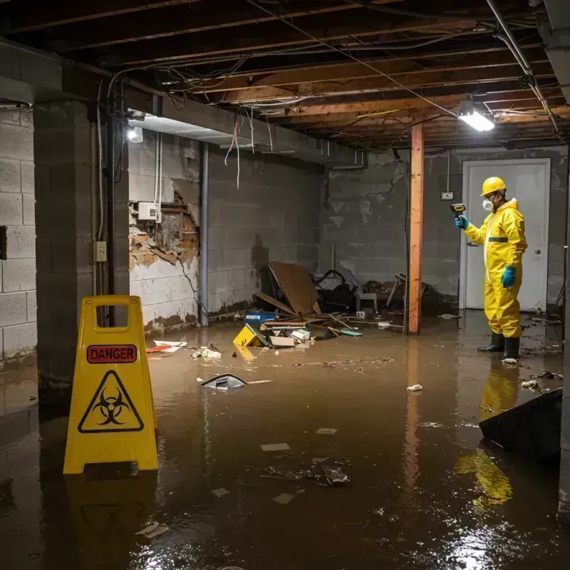 Flooded Basement Electrical Hazard in Clay County, IL Property