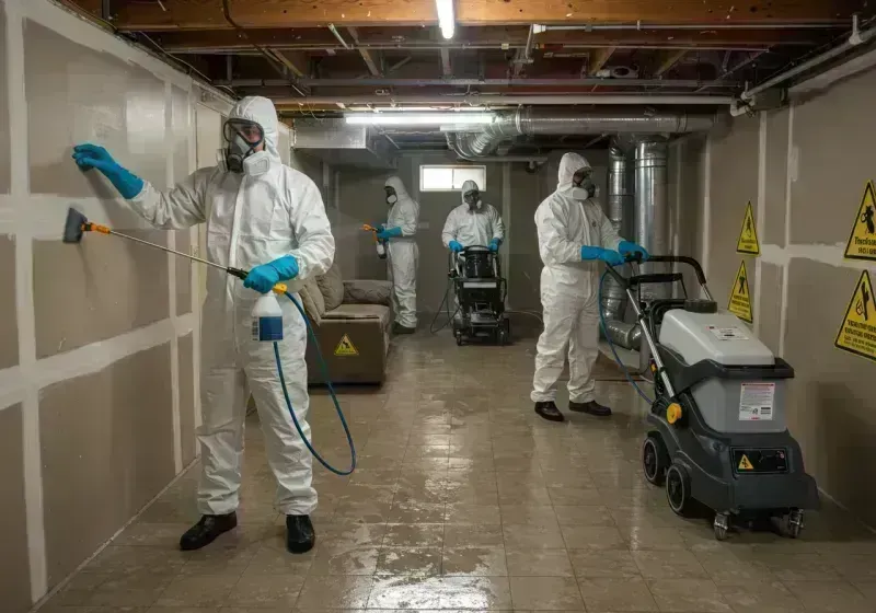 Basement Moisture Removal and Structural Drying process in Clay County, IL